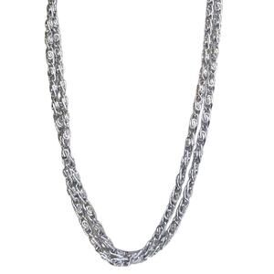 Vintage Germany Eloxal Aluminum Scroll Link Chain Long Necklace